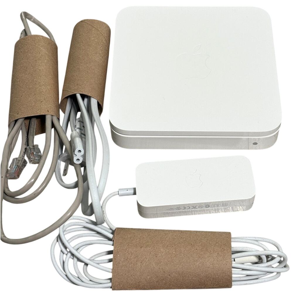 Apple Air Port Extreme Base Station 802 Wifi A1408 - OEM Power Cord & Ethernet